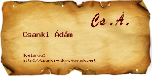 Csanki Ádám névjegykártya