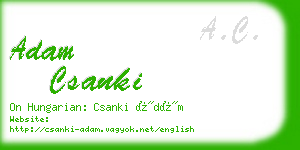 adam csanki business card